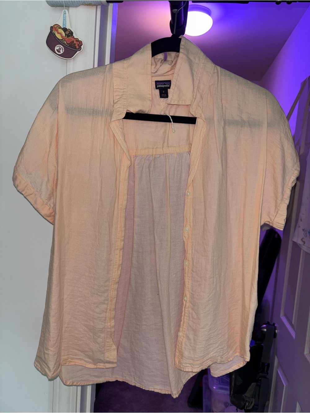 Patagonia Light Peach Short-Sleeve Button-Down Shirt